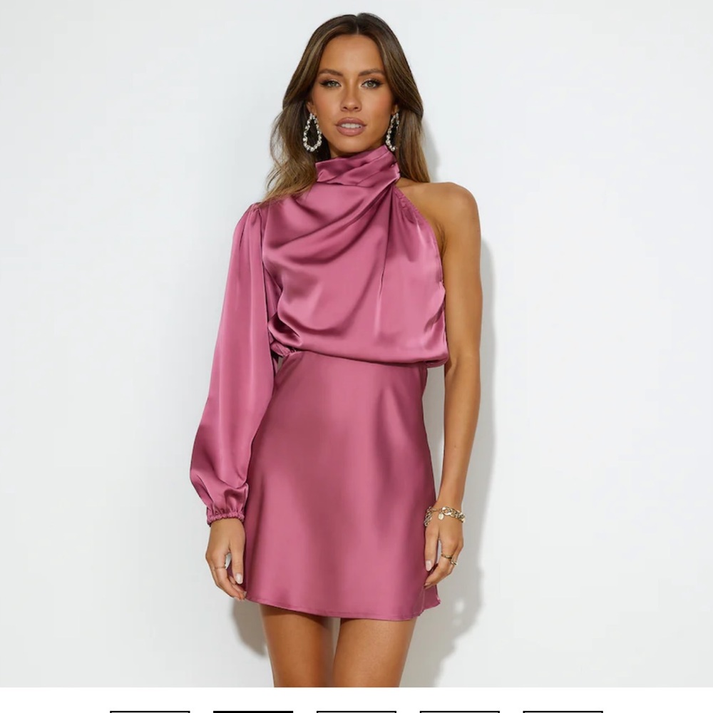 Mauve one shoulder dress